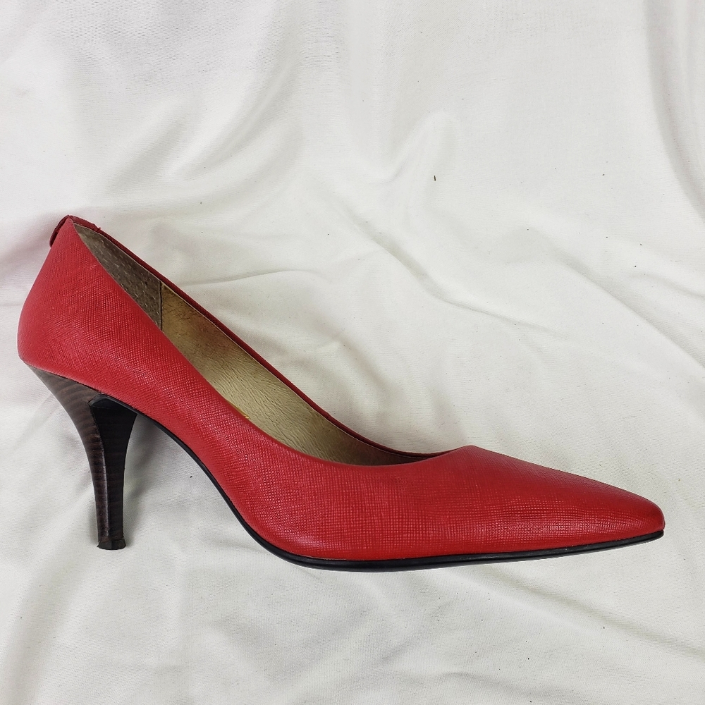 Michael Kors Saffiano Leather Stacked Heel